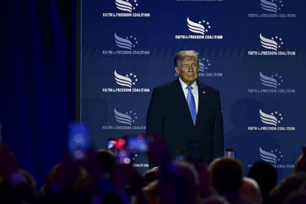 US President Trump attends Faith and Freedom Coalition’s Road to Majority Conference 2026 WASHINGTON DC, UNITED STATES - JUNE 26: President of the United States Donald J. Trump is seen on stage at the Faith and Freedom Coalition’s Road to Majority Conference 2026 at the Washington Hilton Hotel in Washington, DC, United States on June 26, 2026. Kyle Mazza Anadolu Washington DC United States. Editorial use only. Please get in touch for any other usage.  Copyright: x2026xAnadoluxKylexMazzax