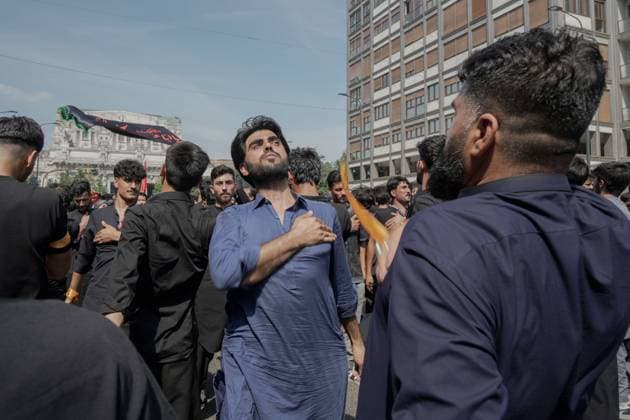 Ashura in Milan MILAN, Italy JUNE 26, 2026: Shia Muslim devotees participate in a Muharram procession through central Milan, beginning near Milano Centrale railway station, to commemorate the martyrdom of Imam Hussain, the grandson of Prophet Muhammad, and his companions who were killed in the Battle of Karbala in 680 AD. The annual observance is part of the Islamic month of mourning and honors the sacrifice, justice, and resistance symbolized by the events of Karbala. Milan Italy Copyright: x xcalogeroxrussox xJNAxPressx