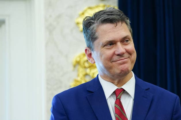 Director of the US Domestic Policy Council Vince Haley looks on in the Oval Office of the White House in Washington, DC on Friday, June 26, 2026. Trump is speaking on the report released by the White House Religious Liberty Commission, which was established by executive order last year.  WASP20260626619 AaronxSchwartz