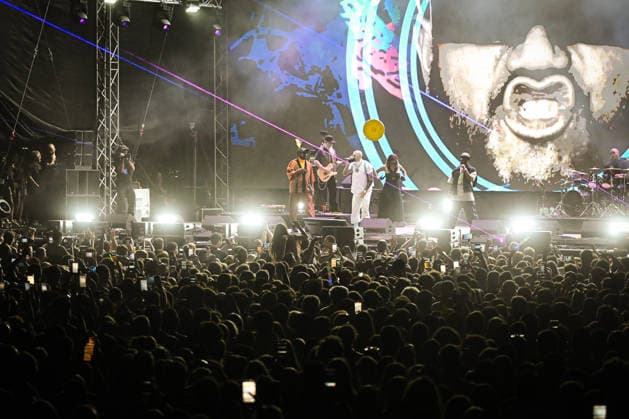 Croatia Black Eyed Peas Concert Taboo, apl.de.ap, will.i.am, and J.Rey Soul of Black Eyed Peas perform on stage during their concert at Bundek Lake in Zagreb, Croatia on June 26, 2026.  LucijaxOcko PIXSELL