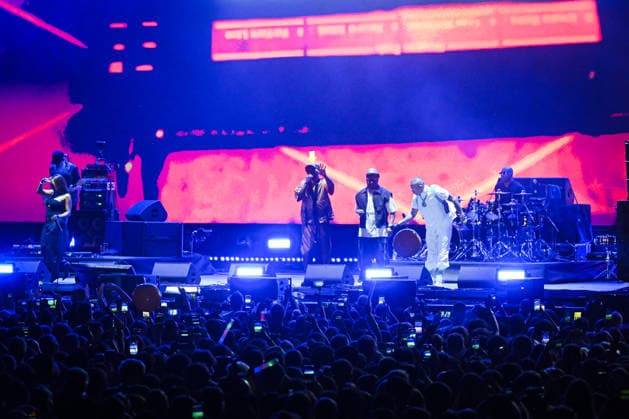 Croatia Black Eyed Peas Concert Taboo, apl.de.ap, will.i.am, and J.Rey Soul of Black Eyed Peas perform on stage during their concert at Bundek Lake in Zagreb, Croatia on June 26, 2026.  LucijaxOcko PIXSELL