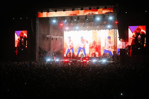 Croatia Black Eyed Peas Concert Taboo, apl.de.ap, will.i.am, and J.Rey Soul of Black Eyed Peas perform on stage during their concert at Bundek Lake in Zagreb, Croatia on June 26, 2026.  LucijaxOcko PIXSELL