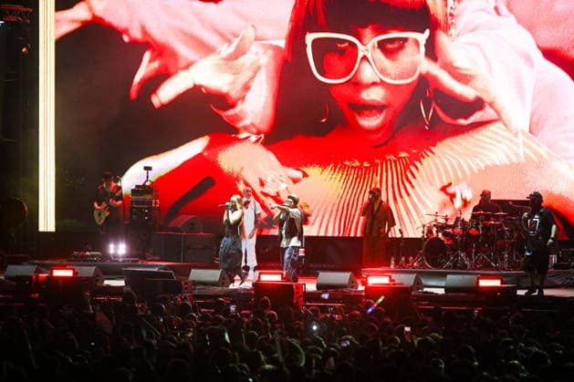Croatia Black Eyed Peas Concert Taboo, apl.de.ap, will.i.am, and J.Rey Soul of Black Eyed Peas perform on stage during their concert at Bundek Lake in Zagreb, Croatia on June 26, 2026.  LucijaxOcko PIXSELL