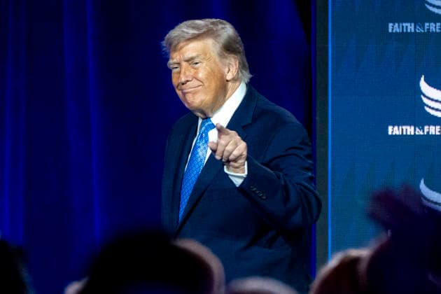 June 26, 2026, Washington, District Of Columbia, USA: United States President Donald J Trump departs after making remarks during the Faith and Freedom Coalition 2026 Road to Majority Policy Conference at the Washington Hilton Hotel in Washington, DC, USA, on Friday, June 26, 2026. President Trump and members of his cabinet will return to the Washington Hilton for the first time since the White House CorrespondentsÃ¢â‚¬â ¢ Association dinner shooting earlier this year Washington USA - ZUMAs152 20260626_faa_s152_036 Copyright: xBonniexCashx-xPoolxviaxCNPx