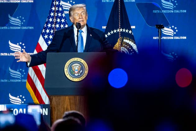 June 26, 2026, Washington, District Of Columbia, USA: United States President Donald J Trump speaks during the Faith and Freedom Coalition 2026 Road to Majority Policy Conference at the Washington Hilton Hotel in Washington, DC, USA, on Friday, June 26, 2026. President Trump and members of his cabinet will return to the Washington Hilton for the first time since the White House CorrespondentsÃ¢â‚¬â ¢ Association dinner shooting earlier this year Washington USA  - ZUMAs152 20260626_faa_s152_051 Copyright: xBonniexCashx-xPoolxviaxCNPx