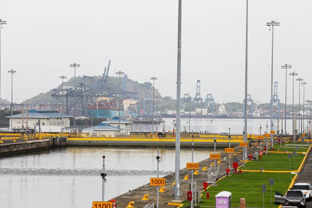 Panama Canal marks 10th anniversary of expanded locks PANAMA CITY, PANAMA - JUNE 26: A view from an event marking the 10th anniversary of the inauguration of the expanded Panama Canal in Panama City, Panama, on June 26, 2026. Opened in 2016 with the Agua Clara and Cocoli locks, the expansion significantly increased the canal s capacity for Neo-Panamax vessels and further strengthened its role in global maritime trade. Daniel Gonzalez Anadolu Panama City Panama. Editorial use only. Please get in touch for any other usage.  Copyright: x2026xAnadoluxDanielxGonzalezx