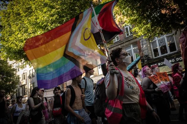 Thousands attend the Dyke March in Dublin DUBLIN, IRELAND - JUNE 26, 2026: Thousands attend the Dyke March in Dublin today with banners, signs, and posters. The march starts at the Garden of Remembrance and ends at Bernard Square, where speeches are made. Dublin Ireland Copyright: x xNadiaxCaimix xJNAxPressx