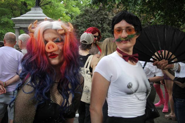 June 26, 2026, Manhattan, New York, United States: New York, New York June 26, 2026.. NYC Drag March, is an annual drag protest and visibility march in New York City, held during LGBTQ pride month in June Organized to coincide ahead of the NYC Pride March, The March starts at Thompkins Square Park and ends at the Historic Stone Wall Inn. Manhattan United States  - ZUMAc272 20260626_znp_c272_025 Copyright: xEmilyxCotlerx