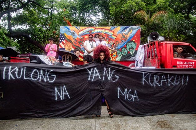 June 26, 2026, Manila, Manila, Philippines: Various LGBTQIA+ organizations gathered in solidarity at Liwasang Bonifacio, Manila, for the Stonewall Philippines Pride Protests, on June 26. Groups advocated for the immediate passage of the SOGIE Equality Bill, highlighting the need for better protections towards the LGBTQIA+ community. Also emphasizing PrideÃ¢â‚¬â ¢s militant tradition, demonstrators carried calls to address worsening conditions amidst rising prices, increasing militarization and continued foreign intervention. Manila Philippines  - ZUMAs383 20260626_zip_s383_004 Copyright: xNathanielxSorianox