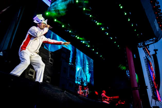 Jamiroquai live at Tinderbox 2026 Odense, Denmark. 26th, June 2026. The British funk and pop band Jamiroquai performs a live concert during the Danish music festival Tinderbox 2026 in Odense. Here singer and songwriter Jay Kay is seen live on stage. Denmark, Odense  Copyright: xGonzalesxPhoto LassexLagonix