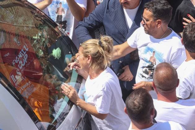 IPA86125401 - Naples: The funeral of Lorenzo Spasiano, the 19-year-old worker killed in Miano by a gunshot to the chest  Copyright: xx xx 86125401