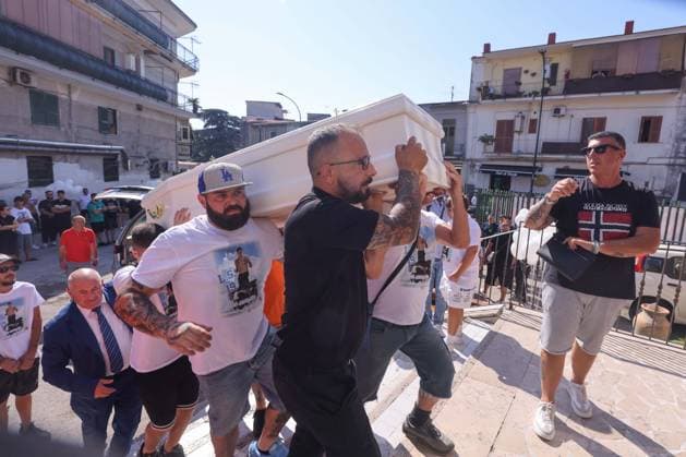 IPA86125494 - Naples: The funeral of Lorenzo Spasiano, the 19-year-old worker killed in Miano by a gunshot to the chest  Copyright: xx xx 86125494