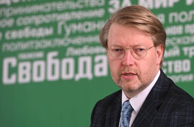 Russia Yabloko Party Congress 9196393 27.06.2026 Chairman of the Yabloko political party Nikolai Rybakov attends the party congress, which elects candidates for deputies to the Russian State Duma and regional legislative assemblies, in Moscow, Russia. Mikhail Voskresenskiy Sputnik Moscow Russia  Copyright: xMikhailxVoskresenskiyx
