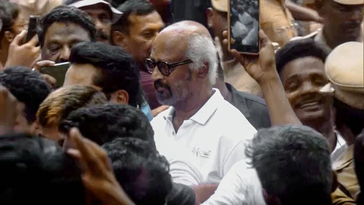RECORD DATE NOT STATED Veteran actor Rajinikanth Pays Last Respects to Veteran Actor-Director K Bhagyaraj at His Chennai Residence Chennai, Jun 27 (ANI): Veteran actor Rajinikanth arrives to pay his respects to popular actor and director K Bhagyaraj, who passed away today. The mortal remains of the veteran Tamil filmmaker were brought to his residence, in Chennai on Saturday. (ANI Video Grab) Chennai Tamil Nadu India Copyright: xANIx ANI_20260627167