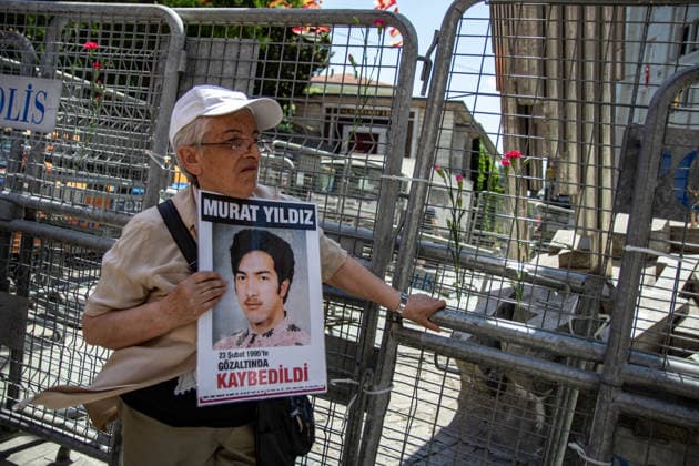 June 27, 2026, Istanbul, Istanbul, Turkey: Members of the Saturday Mothers People gathered for the 1109th weekly vigil at Galatasaray Square, demanding truth and justice for victims of enforced disappearances. During this week s gathering, participants called for an effective investigation into the 1994 enforced disappearance of Ibrahim Kartay, who was allegedly detained by security forces in Hani district of Diyarbakir and has been missing ever since. The group urged authorities to end impunity, reveal his fate, prosecute those responsible, and ensure accountability for all enforced disappearances in Turkey. Istanbul Turkey - ZUMAt171 20260627_zip_t171_010 Copyright: xAbdullahxTepelix