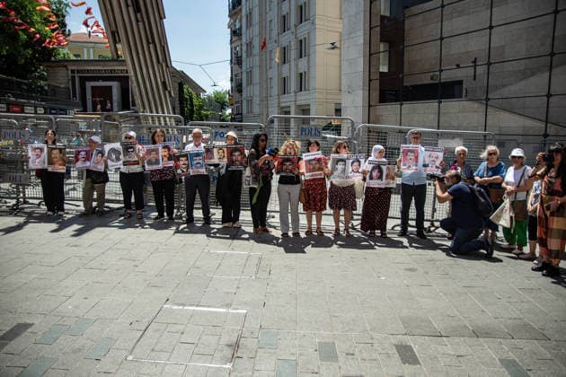 June 27, 2026, Istanbul, Istanbul, Turkey: Members of the Saturday Mothers People gathered for the 1109th weekly vigil at Galatasaray Square, demanding truth and justice for victims of enforced disappearances. During this week s gathering, participants called for an effective investigation into the 1994 enforced disappearance of Ibrahim Kartay, who was allegedly detained by security forces in Hani district of Diyarbakir and has been missing ever since. The group urged authorities to end impunity, reveal his fate, prosecute those responsible, and ensure accountability for all enforced disappearances in Turkey. Istanbul Turkey - ZUMAt171 20260627_zip_t171_011 Copyright: xAbdullahxTepelix
