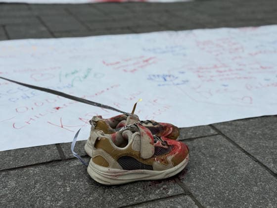 Demonstration in Netherlands for the children killed in Gaza AMSTERDAM, NETHERLANDS - JUNE 27: Demonstrators gather in front of Amsterdam Central Station to commemorate Palestinian children killed during Israeli attacks in Gaza, on June 27, 2026, in Amsterdam, Netherlands. Selman Aksunger Anadolu Amsterdam Netherlands. Editorial use only. Please get in touch for any other usage.  Copyright: x2026xAnadoluxSelmanxAksungerx