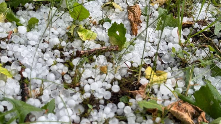 Neben der extremen Hitze rückt seit den Samstagmittagstunden die Unwettergefahr immer mehr in den Vordergrund. Gegen 13 Uhr entwickelten sich im Sauerland heftige Unwetter. Vor allem die Gegend um Mars war betroffen. Schwerer Sturm und Hagel, zusammen mit heftigen Starkregen gingen vor allem in Giershagen nieder. Der Hagel sammelte sich auf den Wiesen. Äste lagen auf den Straßen. Starkregen peitschte durch den Ort. Straßen in der Umgebung wurden überflutet. Es ist nur ein kleiner Vorgeschmack auf heftige Gewitter ab den Abendstunden in Westdeutschland. Die Temperatur stürzte in dieser Region von knapp 40 ¡C auf angenehme 17 ¡C. Giershagen Nordrhein-Westfalen Deutschland *** In addition to the extreme heat, the risk of severe weather has be