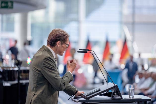 1. Demokratiekongress der AfD-Fraktion im Bundestag 1. Demokratiekongress der AfD-Fraktion im Bundestag, Paul-Löbe-Haus, Roger Köppel Berlin Berlin GER *** 1st Democracy Congress of the AfD Parliamentary Group in the Bundestag 1st Democracy Congress of the AfD Parliamentary Group in the Bundestag, Paul Löbe House, Roger Köppel Berlin Berlin GER