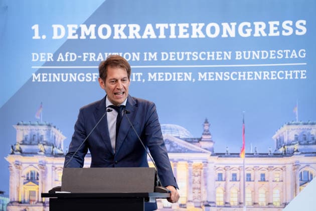 1. Demokratiekongress der AfD-Fraktion im Bundestag 1. Demokratiekongress der AfD-Fraktion im Bundestag, Paul-Löbe-Haus, Götz Frömming, MdB Berlin Berlin GER *** 1st Democracy Congress of the AfD Parliamentary Group in the Bundestag 1st Democracy Congress of the AfD Parliamentary Group in the Bundestag, Paul Löbe House, Götz Frömming, Member of the Bundestag, Berlin, Berlin, GER