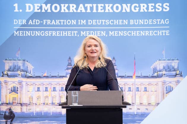 1. Demokratiekongress der AfD-Fraktion im Bundestag 1. Demokratiekongress der AfD-Fraktion im Bundestag, Paul-Löbe-Haus, Kristin Brinker, MdA Berlin Berlin GER *** 1st Democracy Congress of the AfD Parliamentary Group in the Bundestag 1st Democracy Congress of the AfD Parliamentary Group in the Bundestag, Paul Löbe House, Kristin Brinker, Member of the Berlin State Parliament, Berlin, GER
