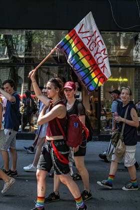 June 27, 2026, Budapest, Hungary, European Union: A young adult holds a sign saying I AM NOT ILLEGAL in Hungarian during Budapest Pride, the first Pride march held since HungaryÃ¢â‚¬â ¢s April 2026 parliamentary election. The annual event brought together LGBTQ+ people, allies and supporters calling for equality, visibility and acceptance. Budapest European Union - ZUMAo116 20260627_znp_o116_070 Copyright: xBiancaxOterox