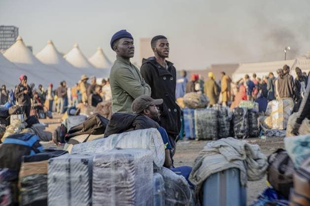 Thousands of Malawian migrants await registration in South Africa DURBAN, SOUTH AFRICA - JUNE 27: Thousands of Malawian migrants continue to gather at a temporary reception center in Durban, South Africa, following a renewed wave of xenophobic attacks and anti-migrant protests across the country on June 27, 2026. The migrants are waiting for registration procedures conducted by South African authorities to be completed before returning to Malawi. Ihsaan Haffejee Anadolu Durban South Africa. Editorial use only. Please get in touch for any other usage.  Copyright: x2026xAnadoluxIhsaanxHaffejeex