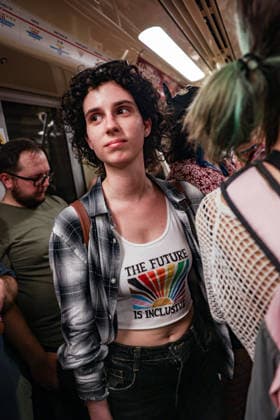 June 27, 2026, Budapest, Hungary, European Union: A young person wearing a T-shirt reading The Future Is Inclusive stands inside a packed metro train after the Budapest Pride parade. Budapest European Union - ZUMAo116 20260627_znp_o116_102 Copyright: xBiancaxOterox
