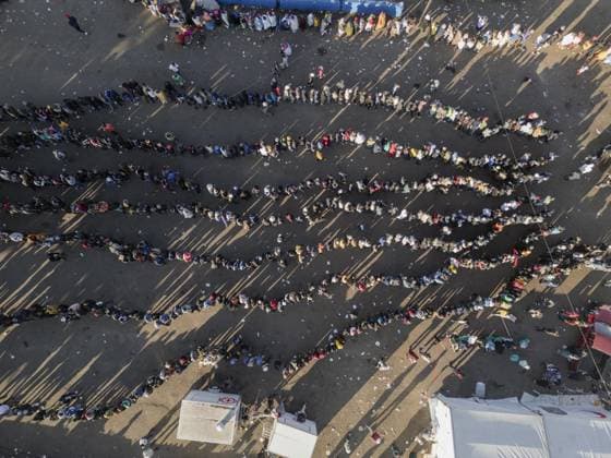 Thousands of Malawian migrants await registration in South Africa DURBAN, SOUTH AFRICA - JUNE 27: Thousands of Malawian migrants continue to gather at a temporary reception center in Durban, South Africa, following a renewed wave of xenophobic attacks and anti-migrant protests across the country on June 27, 2026. The migrants are waiting for registration procedures conducted by South African authorities to be completed before returning to Malawi. Ihsaan Haffejee Anadolu Durban South Africa. Editorial use only. Please get in touch for any other usage.  Copyright: x2026xAnadoluxIhsaanxHaffejeex