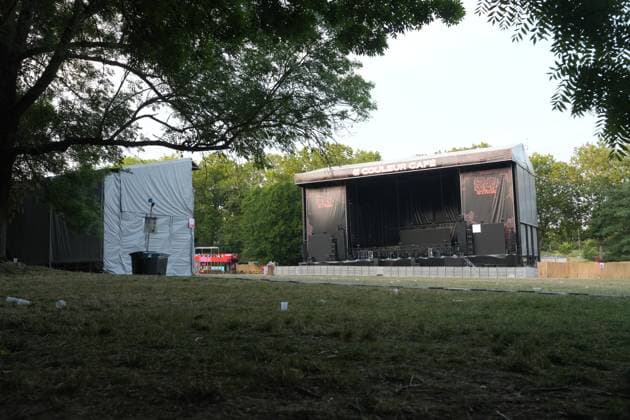 An evacuated festival site of the Couleur Cafe music festival, due to the strong winds expected, in Brussels, Saturday 27 June 2026. The 35th edition of the festival is taking place from June 26th to June 28th. MARIUS BURGELMAN  MariusxBurgelman 179586636