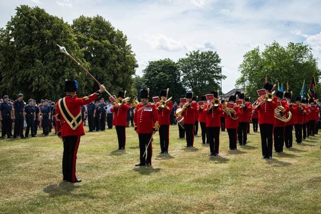The Nottinghamshire Band of Royal Engineers leads the parade through Doncaster city centre as part of Doncaster Armed Forces Day DONCASTER, UNITED KINGDOM JUNE 27, 2026: The Nottinghamshire Band of Royal Engineers leads the parade through Doncaster city centre to Elmfield Park as part of Doncaster Armed Forces Day. The event drew people from all over Doncaster to celebrate Armed Forces Day. Doncaster United Kingdom of Great Britain and Northern Ireland Copyright: x xKaixJohnsonx xJNAxPressx