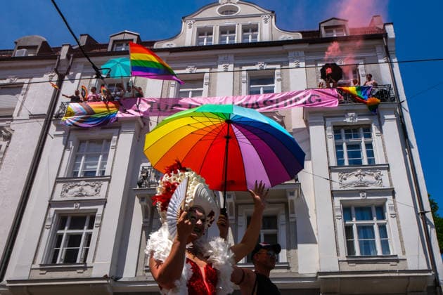 June 27, 2026, Munich, Bayern, Germany: People march through Munich s streets under the banner Our diversity. Our strength to advocate for LGBTQIA+ rights, despite high temperatures. Munich Germany  - ZUMAm309 20260627_zip_m309_007 Copyright: xJuliusxMortsix