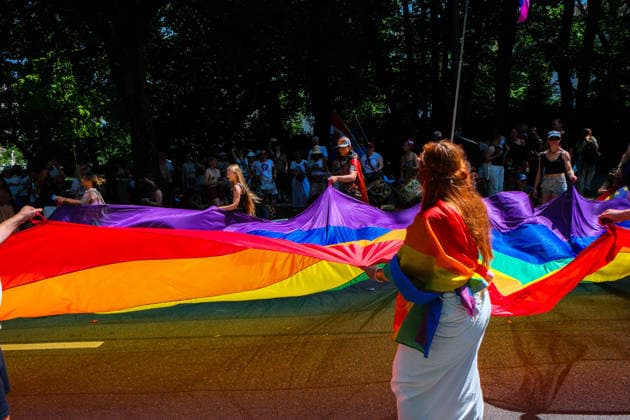 June 27, 2026, Munich, Bayern, Germany: People march through Munich s streets under the banner Our diversity. Our strength to advocate for LGBTQIA+ rights, despite high temperatures. Munich Germany  - ZUMAm309 20260627_zip_m309_023 Copyright: xJuliusxMortsix