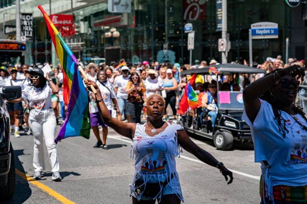 June 27, 2026, Toronto, On, Canada: People walk in the annual Dyke March in Toronto on Saturday, June 27, 2026. Toronto Canada  - ZUMAc35_ 20260627_zaf_c35_042 Copyright: xArlynxMcadoreyx