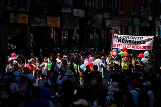 June 27, 2026, Toronto, On, Canada: People walk in the annual Dyke March in Toronto on Saturday, June 27, 2026. Toronto Canada  - ZUMAc35_ 20260627_zaf_c35_044 Copyright: xArlynxMcadoreyx
