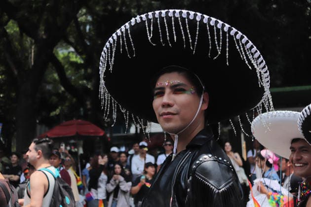 48th Annual LGBTIQ+ Pride Parade in Mexico City A member of the LGBTQ+ community takes part in the 48th annual Pride Parade at the Angel of Independence monument in Mexico City, Mexico. This year s march highlights demands for increased security, an end to hate crimes, and the legal recognition of transfemicides amidst a reported rise in violence against the community nationwide. on June 27, 2026 in Mexico City, Mexico. (Photo by Carlos Santiago Eyepix Group) Copyright: xCarlosxSantiago xEyepixxGroupx CS_27062026_189340