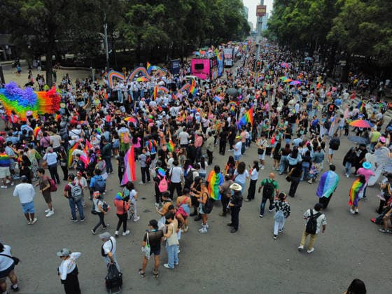 48th Annual LGBTIQ+ Pride Parade in Mexico City Members of the LGBTQ+ community taking part in the 48th annual Pride Parade at the Angel of Independence monument in Mexico City, Mexico. This year s march highlights demands for increased security, an end to hate crimes, and the legal recognition of transfemicides amidst a reported rise in violence against the community nationwide. on June 27, 2026 in Mexico City, Mexico. (Photo by Carlos Santiago Eyepix Group) Copyright: xCarlosxSantiago xEyepixxGroupx CS_27062026_189353