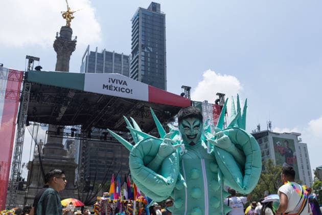 June 27, 2026, Mexico City, Mexico: Thousands of people took part in the 48th LGBTIQ+ Pride March in Mexico City, which marched from Paseo de la Reforma to the Zocalo under the slogan In the eyes of the world, my struggle is your struggle. Equality, peace and solidarity. Mexico City Mexico - ZUMAl178 20260627_znp_l178_004 Copyright: xCristianxLeyvax