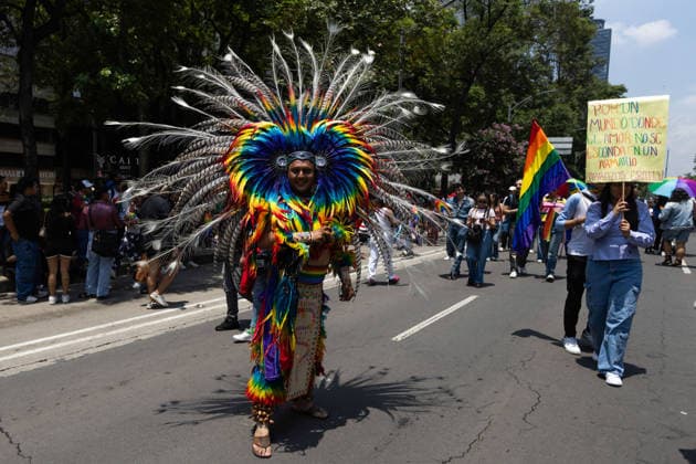 June 27, 2026, Mexico City, Mexico: Thousands of people took part in the 48th LGBTIQ+ Pride March in Mexico City, which marched from Paseo de la Reforma to the Zocalo under the slogan In the eyes of the world, my struggle is your struggle. Equality, peace and solidarity. Mexico City Mexico - ZUMAl178 20260627_znp_l178_006 Copyright: xCristianxLeyvax