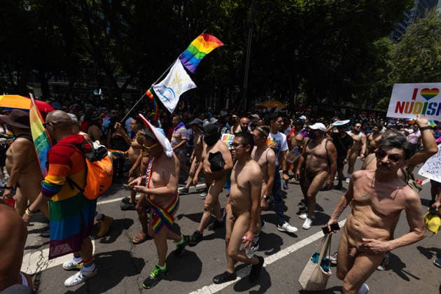 June 27, 2026, Mexico City, Mexico: Thousands of people took part in the 48th LGBTIQ+ Pride March in Mexico City, which marched from Paseo de la Reforma to the Zocalo under the slogan In the eyes of the world, my struggle is your struggle. Equality, peace and solidarity. Mexico City Mexico - ZUMAl178 20260627_znp_l178_008 Copyright: xCristianxLeyvax