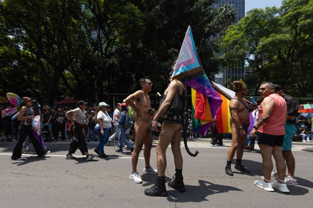June 27, 2026, Mexico City, Mexico: Thousands of people took part in the 48th LGBTIQ+ Pride March in Mexico City, which marched from Paseo de la Reforma to the Zocalo under the slogan In the eyes of the world, my struggle is your struggle. Equality, peace and solidarity. Mexico City Mexico - ZUMAl178 20260627_znp_l178_009 Copyright: xCristianxLeyvax