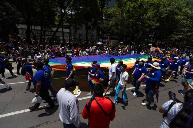 June 27, 2026, Mexico City, Mexico: Thousands of people took part in the 48th LGBTIQ+ Pride March in Mexico City, which marched from Paseo de la Reforma to the Zocalo under the slogan In the eyes of the world, my struggle is your struggle. Equality, peace and solidarity. Mexico City Mexico - ZUMAl178 20260627_znp_l178_010 Copyright: xCristianxLeyvax