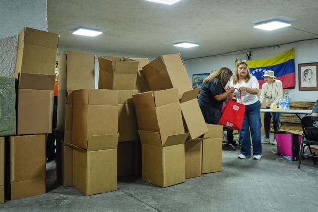 Venezuelan embassy in Mexico City collects aid for earthquake victims MEXICO CITY, MEXICO - JUNE 27: The Venezuelan Embassy in Mexico City opens its doors to receive humanitarian aid for people affected by the recent twin earthquakes in Venezuela, on June 27, 2026. Embassy officials coordinate the collection of essential supplies and call on local and international communities to support ongoing relief efforts. The collection center remains open daily until 5 p.m. Luciano Gonzalez Anadolu Mexico City Mexico. Editorial use only. Please get in touch for any other usage.  Copyright: x2026xAnadoluxLucianoxGonzalezx