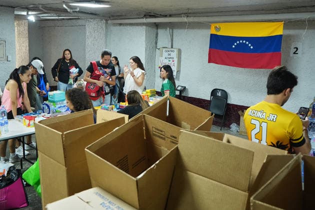 Venezuelan embassy in Mexico City collects aid for earthquake victims MEXICO CITY, MEXICO - JUNE 27: The Venezuelan Embassy in Mexico City opens its doors to receive humanitarian aid for people affected by the recent twin earthquakes in Venezuela, on June 27, 2026. Embassy officials coordinate the collection of essential supplies and call on local and international communities to support ongoing relief efforts. The collection center remains open daily until 5 p.m. Luciano Gonzalez Anadolu Mexico City Mexico. Editorial use only. Please get in touch for any other usage.  Copyright: x2026xAnadoluxLucianoxGonzalezx