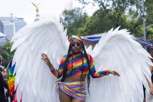 June 27, 2026, Mexico City, Mexico: Thousands of people took part in the 48th LGBTIQ+ Pride March in Mexico City, which marched from Paseo de la Reforma to the Zocalo under the slogan In the eyes of the world, my struggle is your struggle. Equality, peace and solidarity. Mexico City Mexico - ZUMAl178 20260627_znp_l178_012 Copyright: xCristianxLeyvax