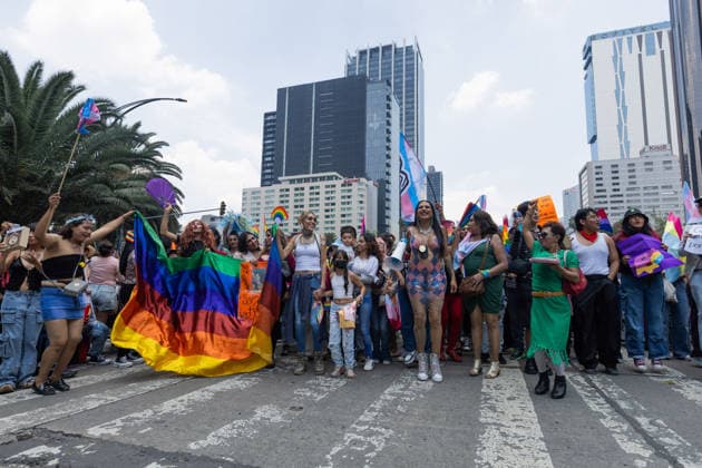 June 27, 2026, Mexico City, Mexico: Thousands of people took part in the 48th LGBTIQ+ Pride March in Mexico City, which marched from Paseo de la Reforma to the Zocalo under the slogan In the eyes of the world, my struggle is your struggle. Equality, peace and solidarity. Mexico City Mexico - ZUMAl178 20260627_znp_l178_017 Copyright: xCristianxLeyvax