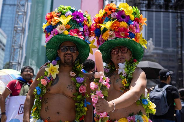 June 27, 2026, Mexico City, Mexico: Thousands of people took part in the 48th LGBTIQ+ Pride March in Mexico City, which marched from Paseo de la Reforma to the Zocalo under the slogan In the eyes of the world, my struggle is your struggle. Equality, peace and solidarity. Mexico City Mexico - ZUMAl178 20260627_znp_l178_024 Copyright: xCristianxLeyvax