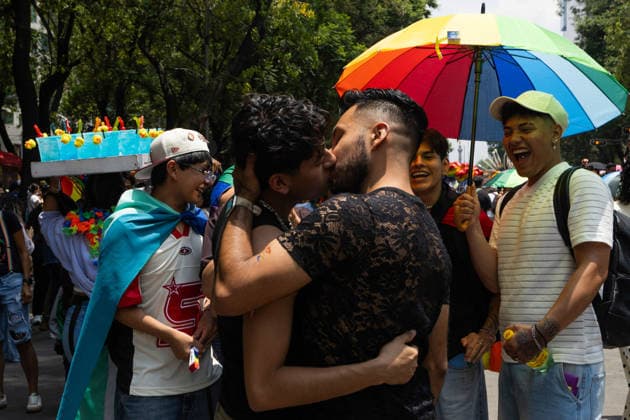 June 27, 2026, Mexico City, Mexico: Thousands of people took part in the 48th LGBTIQ+ Pride March in Mexico City, which marched from Paseo de la Reforma to the Zocalo under the slogan In the eyes of the world, my struggle is your struggle. Equality, peace and solidarity. Mexico City Mexico - ZUMAl178 20260627_znp_l178_031 Copyright: xCristianxLeyvax