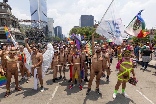 June 27, 2026, Mexico City, Mexico: Thousands of people took part in the 48th LGBTIQ+ Pride March in Mexico City, which marched from Paseo de la Reforma to the Zocalo under the slogan In the eyes of the world, my struggle is your struggle. Equality, peace and solidarity. Mexico City Mexico - ZUMAl178 20260627_znp_l178_037 Copyright: xCristianxLeyvax