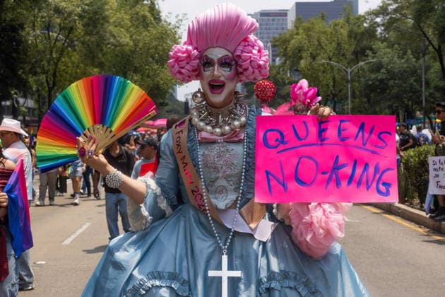 June 27, 2026, Mexico City, Mexico: Thousands of people took part in the 48th LGBTIQ+ Pride March in Mexico City, which marched from Paseo de la Reforma to the Zocalo under the slogan In the eyes of the world, my struggle is your struggle. Equality, peace and solidarity. Mexico City Mexico - ZUMAl178 20260627_znp_l178_039 Copyright: xCristianxLeyvax